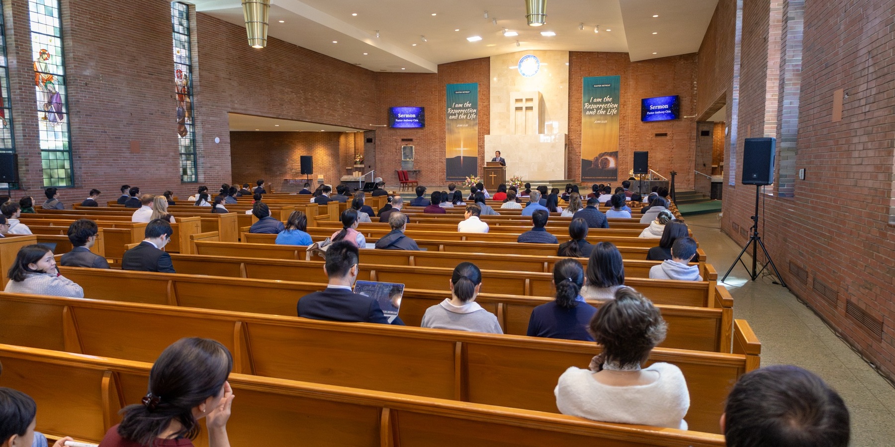Congregation listening to a sermon